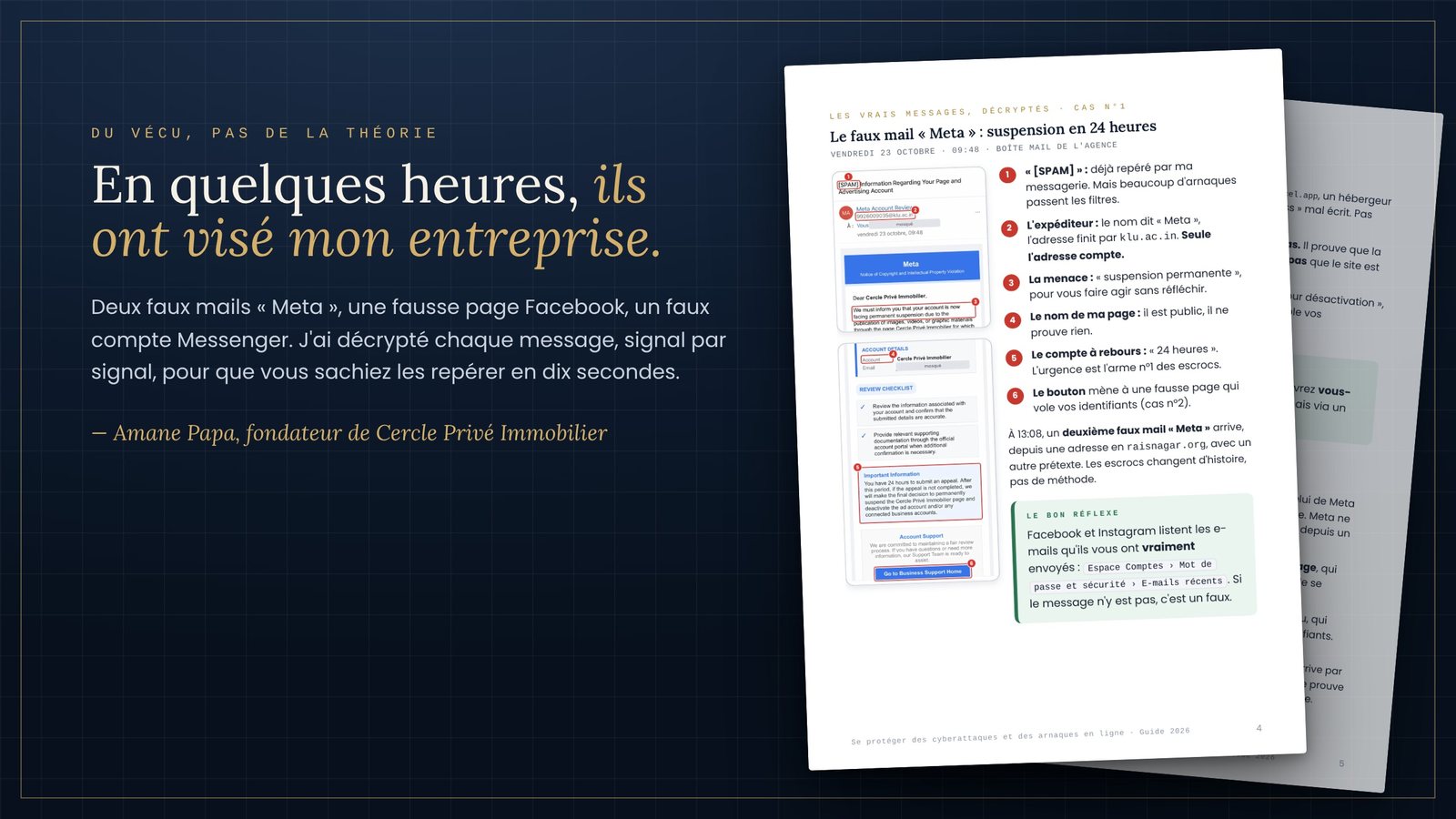 Extrait du guide : le faux mail « Meta » décrypté signal par signal
